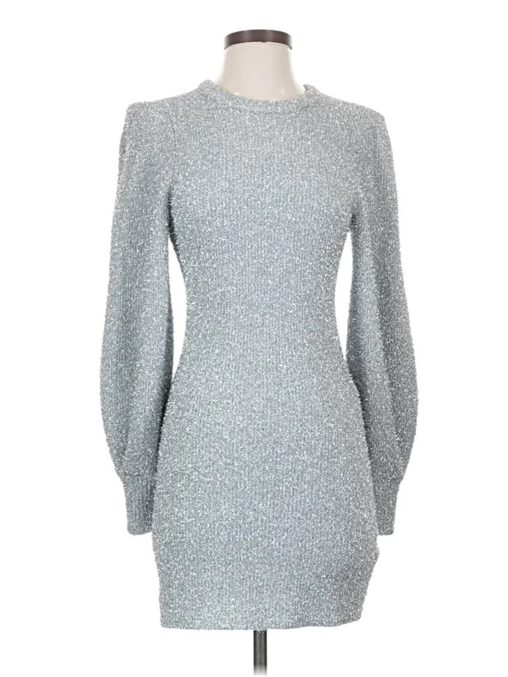 Ronny Kobo Silver Metallic Cocktail Dress